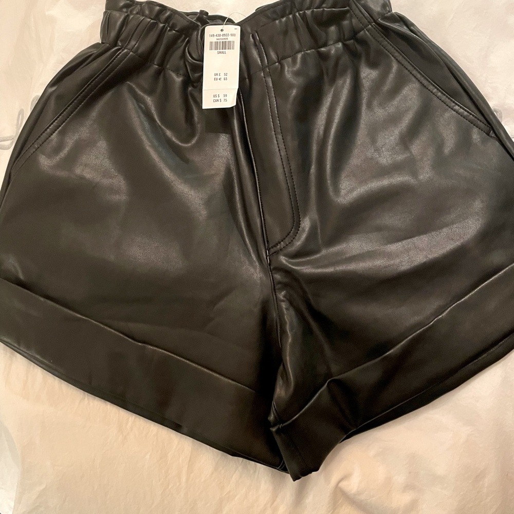 Abercrombie Size small black leather like shorts.